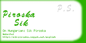 piroska sik business card